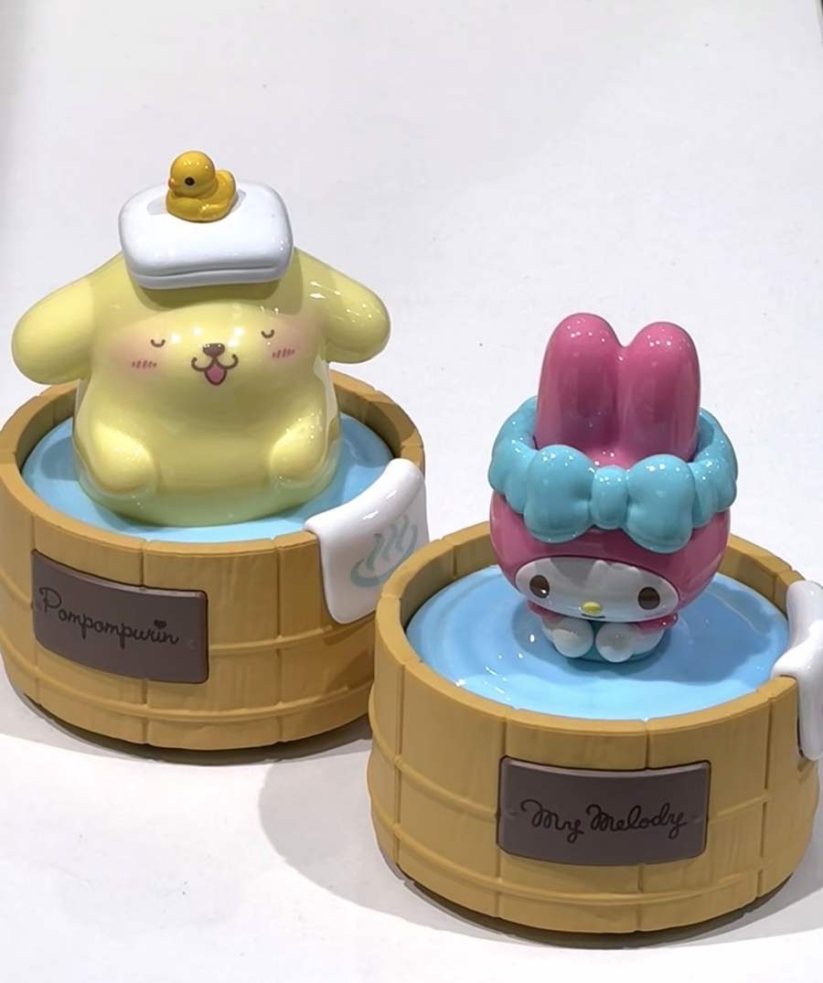 TOPTOY提供写真:くるくる温泉のポムポムプリンとマイメロディ